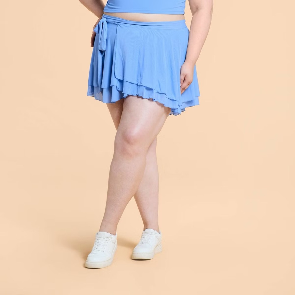 Blogilates Women's Dance Studio Wrap Skort Cool Blue